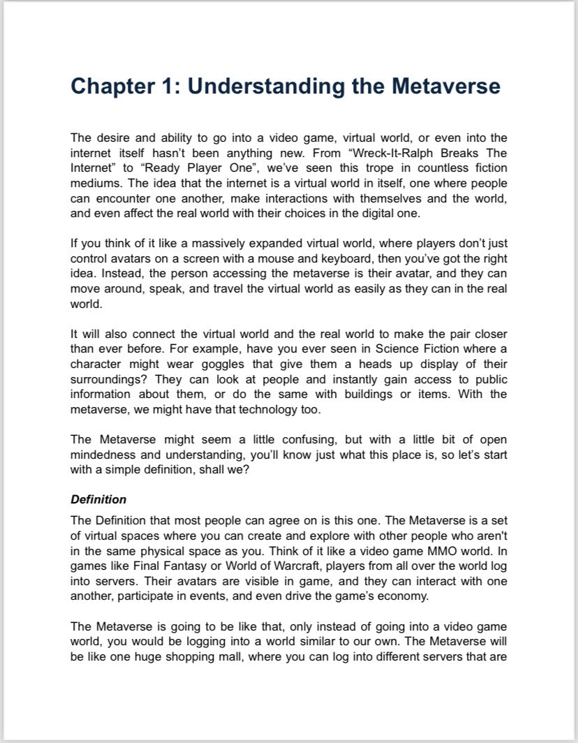 Metaverse Explained E-book