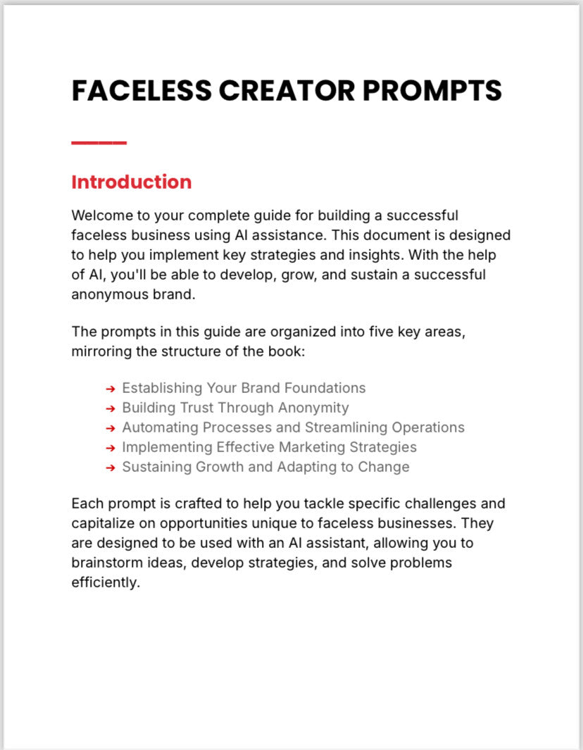 Faceless Creator Ebook + FREE Worksheets and Tools